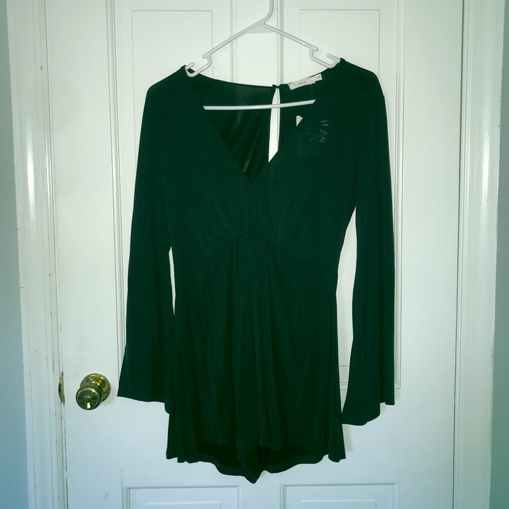 Charcoal bell sleeve romper
